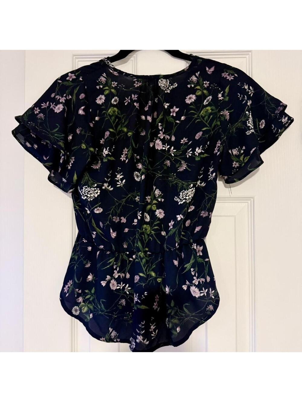 Sienna Sky Boho‎ Floral Blouse Short Ruffle Sleeve
